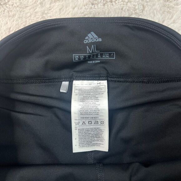 Adidas Skirt Skort Mini Womens Size Medium Long Black Stretch Built in Shorts - Picture 5 of 10